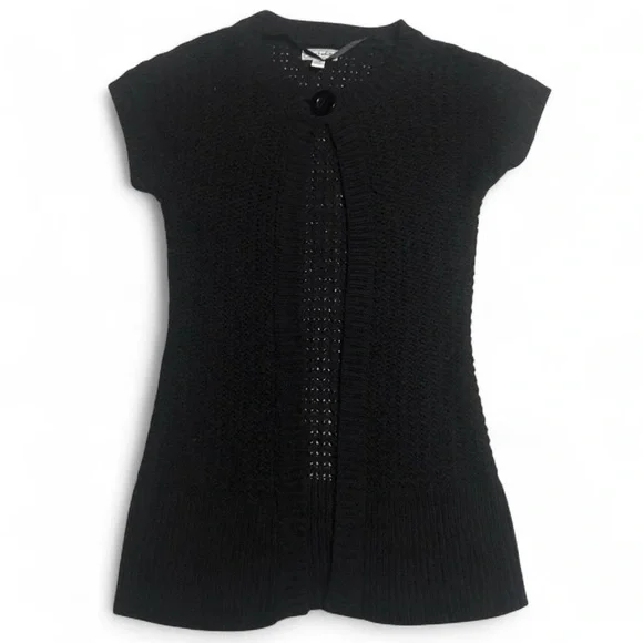 Black Knit Babydoll Cardigan - Picture 2 of 4